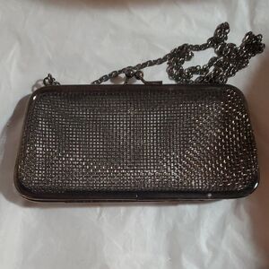 Silver Mesh Clutch with Chain